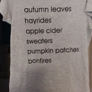 Grey fall Tee shirt with black lettering